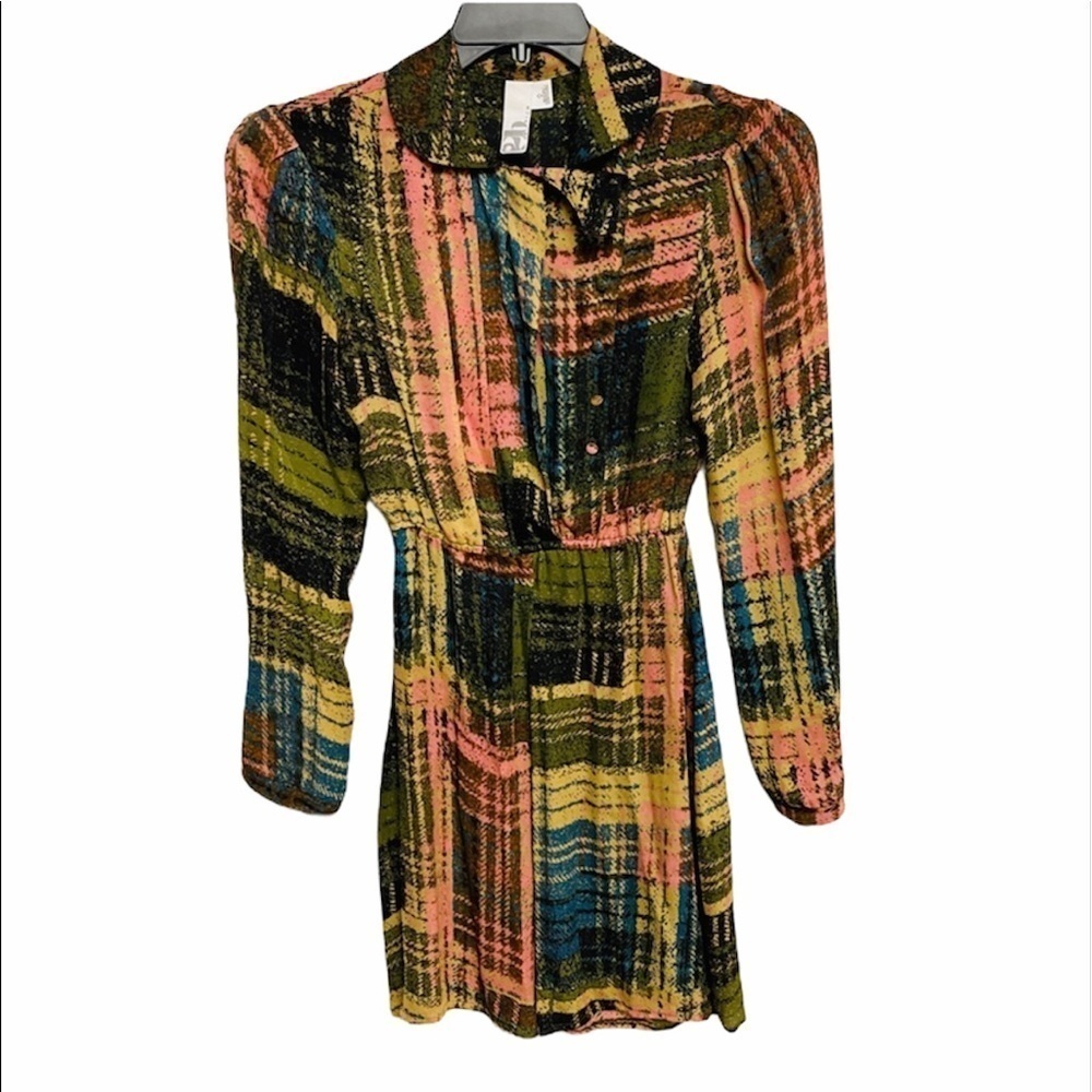 2B.Rych | 100% Silk Multi Color Green Dress Size 0